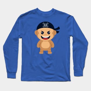 cute monkey pirates Long Sleeve T-Shirt